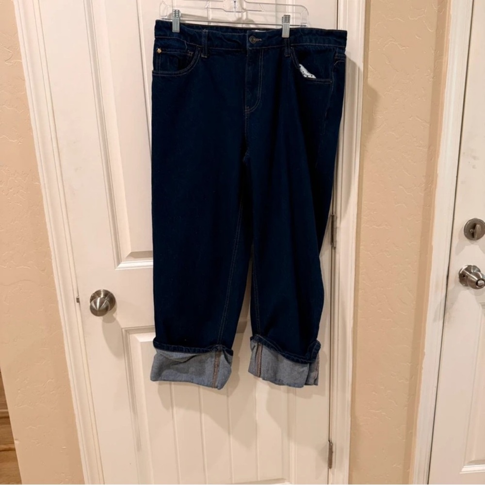 Donna Karan Dark Blue Boyfriend Jeans